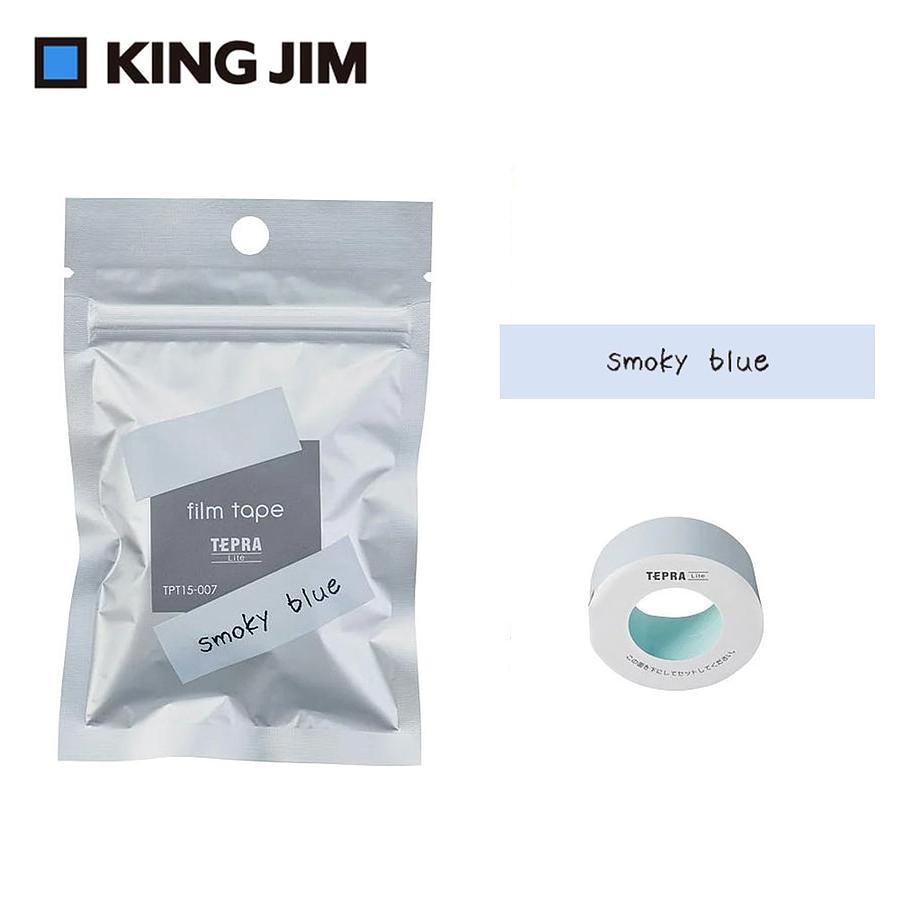 KING JIM TEPRA LITE熱感式標籤薄膜自黏膠帶/ 15mm/ 煙燻藍/ TPT15-007 eslite誠品