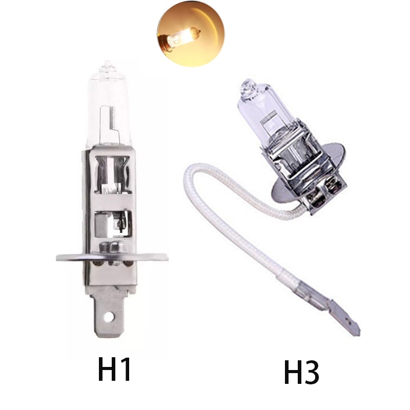 【現貨】12V 暖白光 汽車大燈 鹵素燈泡 H1/H3 汽車石英燈 石英石英氣鹵素燈泡