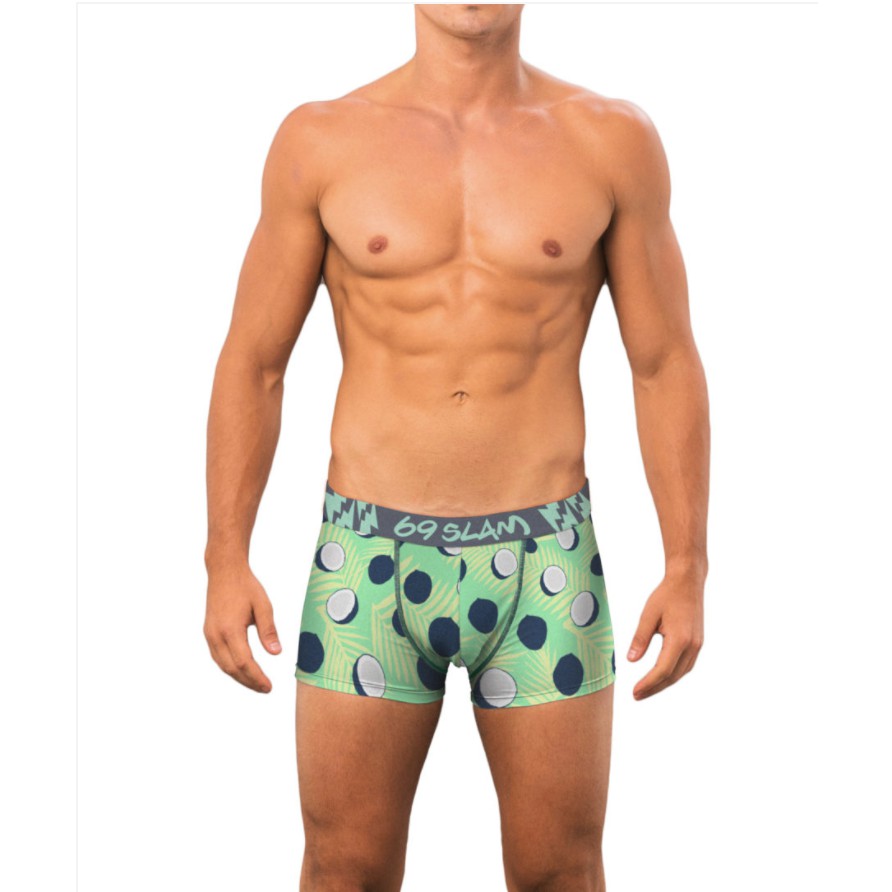 衝浪品牌 69 SLAM / 綠色男生竹纖維四角內褲 / 藍色椰子 COCO BLUE