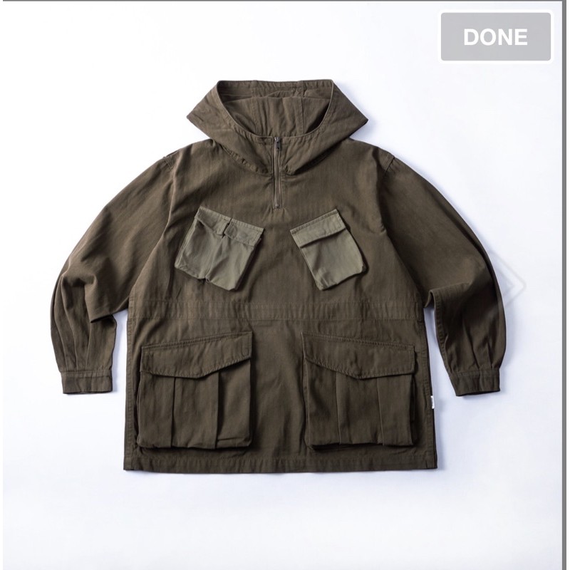 PERSEVERE ENZYME STONE WASH PULLOVER JACKET-BROWN-S號