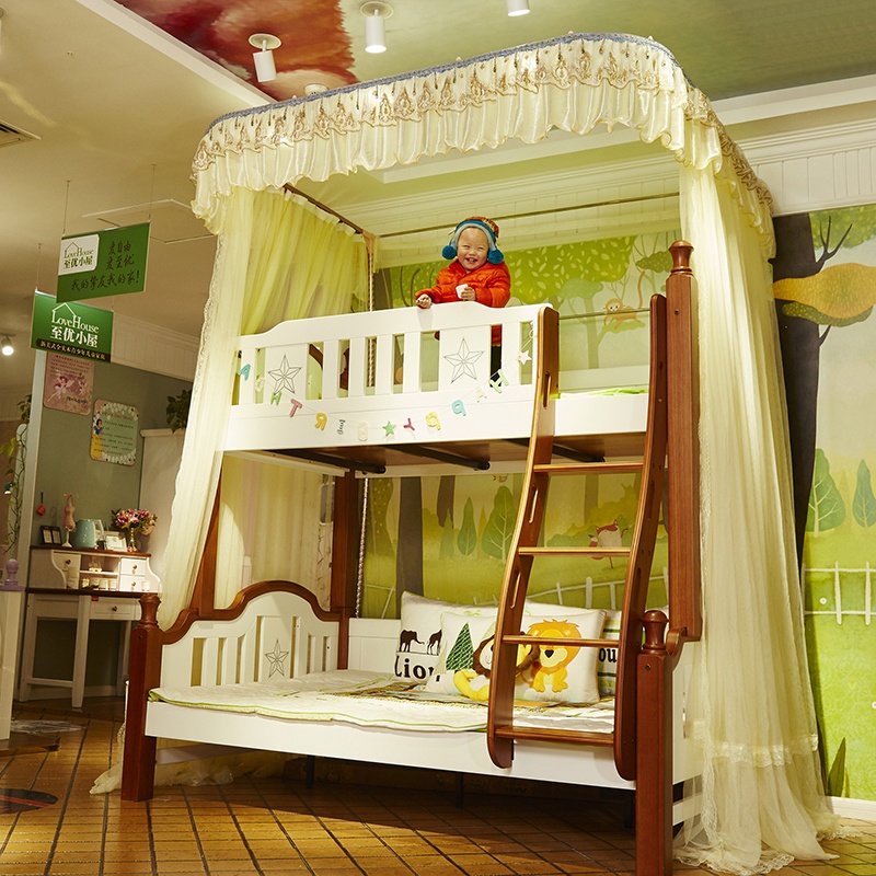 ♛台灣熱賣 上下鋪子母床蚊帳雙層床梯形伸縮導軌支架學生兒童母子高低床蚊帳 免運