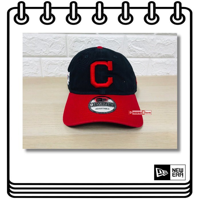 【Drawer】NEW ERA MLB 9TWENTY CORE 印地安人 棒球帽 可調式 環扣 大聯盟 黑紅