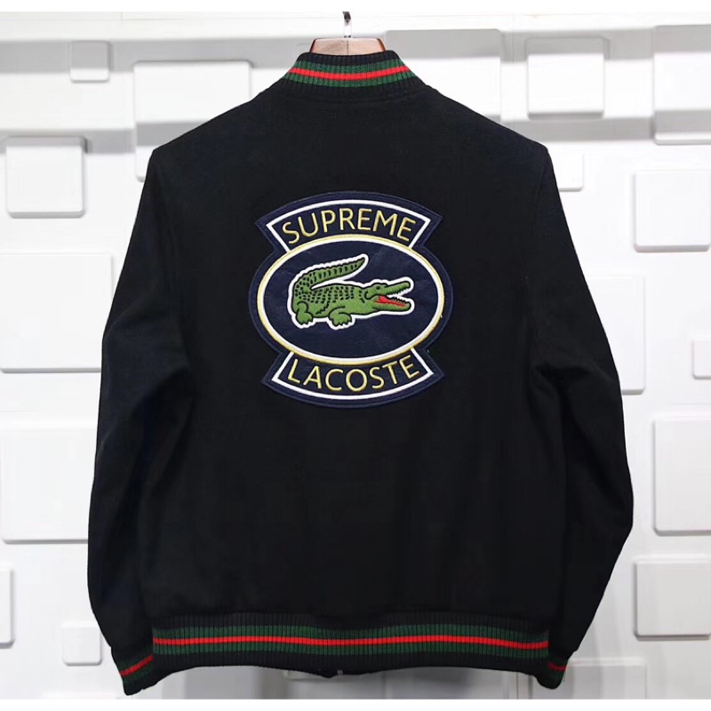 supreme lacoste varsity jacket