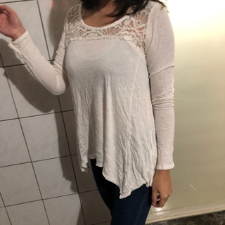 超值二手 Hol超值二手 Hollister二手 美國海鷗牌 蕾絲拼接上衣 休閒百搭上衣 二手蕾絲