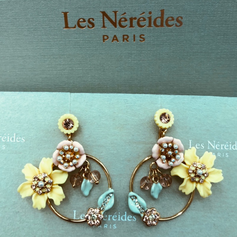 🇫🇷法國巴黎精品 Les Nereides 馬卡龍花朵 粉嫩森林 夾式耳環