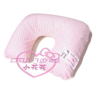 ♥小公主日本精品♥Hello Kitty凱蒂貓條紋充氣式U型頸枕午休枕午安枕上學辦公室搭飛機客廳居家必備88916606