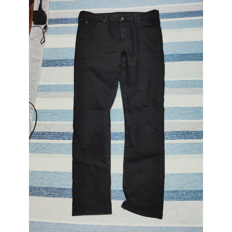 Uniqlo黑色牛仔褲34腰(赤耳)