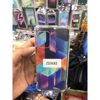 適用Asus華碩ZenFone 8mini/ZS590KS手機殼簡約個性透明四角tpu殼.GOGO