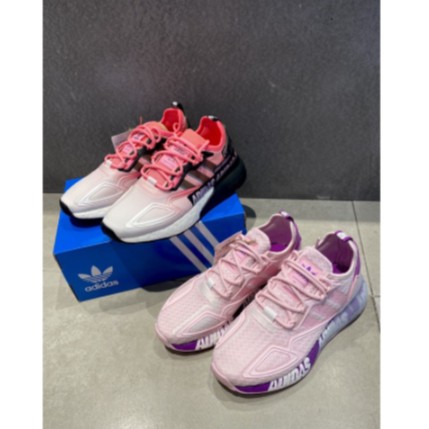 Adidas ZX 2K BOOST 女款粉紫FX7058 白粉休閒鞋慢跑鞋女款粉色紫色| 蝦皮購物