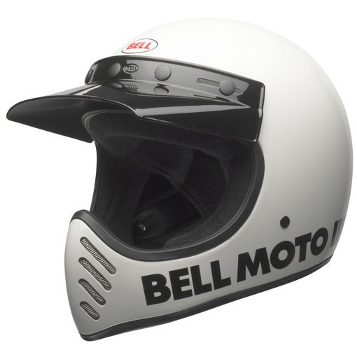 【德國Louis】Bell Moto-3 復古型越野安全帽 白色 越野車滑胎車輕質玻璃纖維頭盔騎士飛行帽編號605001