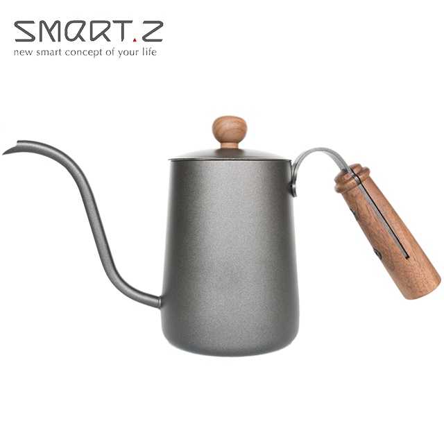 【SMART.Z】最新版 胡桃木鷹嘴 咖啡手沖壺 細口壺 550ML 玄鐵黑2.0