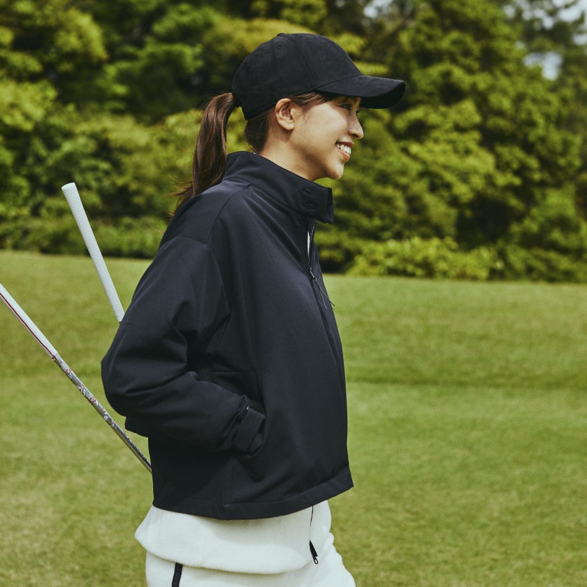 藍鯨高爾夫 Adidas【秋冬】短版風衣女生外套#GT3286(卡其色)/#GT3287(黑色)