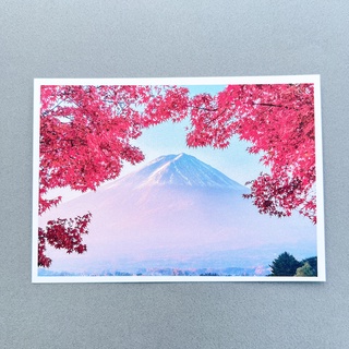 小時光製作所 明信片 日本 富士山 ふじさん 楓葉 MAPLE Fuji mountain 卡片 禮物 畫 海報 無框畫