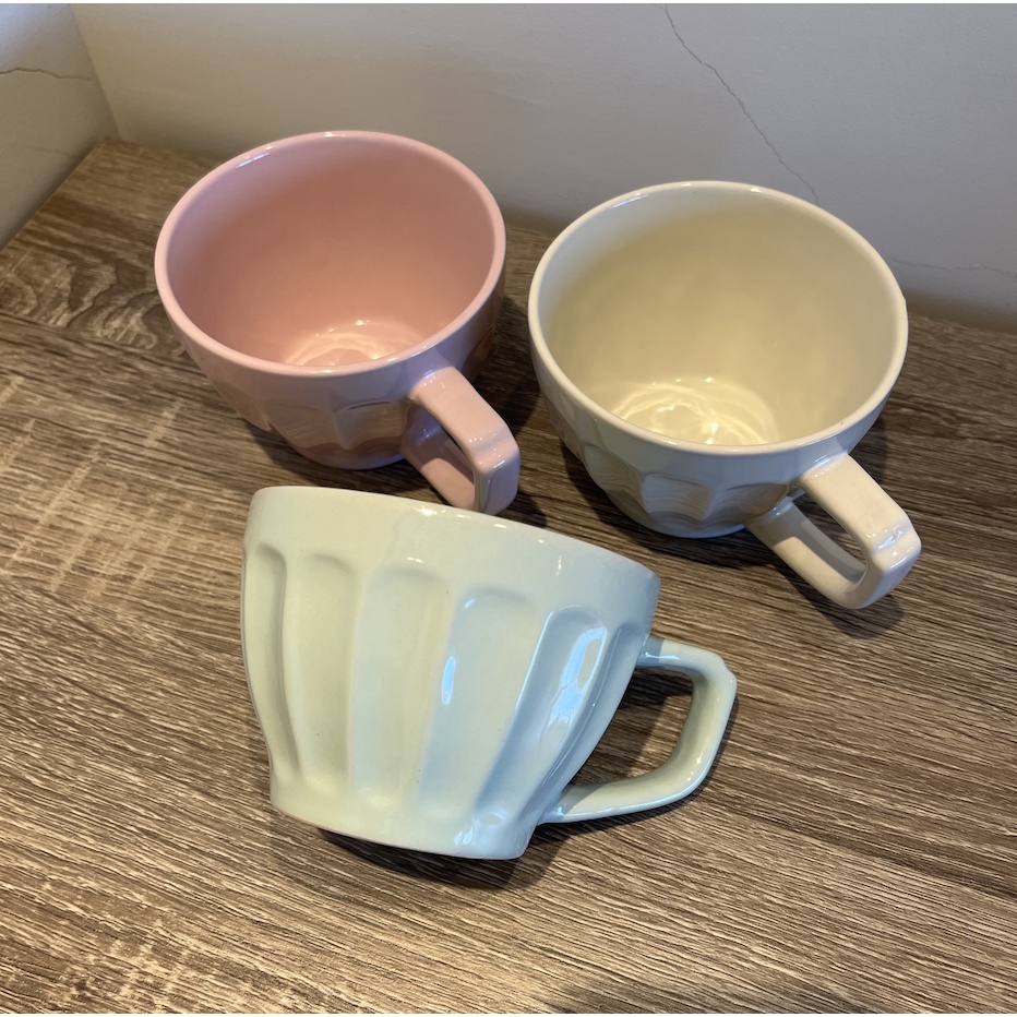 量多可議價！【全新咖啡杯盤組 】i color 北歐風 質感300ml咖啡杯 粉、綠、米3色