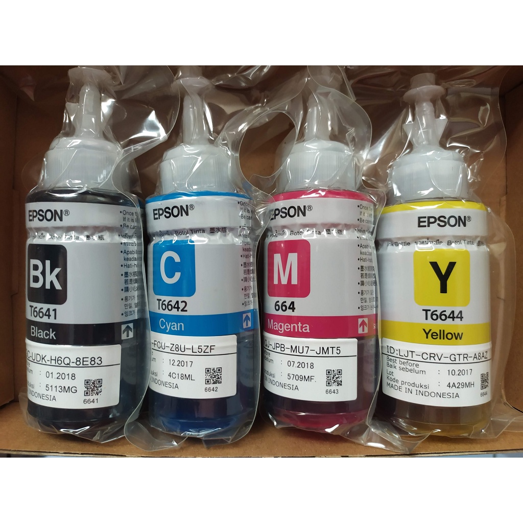 EPSON原廠連供墨水70ml x 4,紅黑藍黃,664,T6641,T6642,T6644,未開封,整組賣