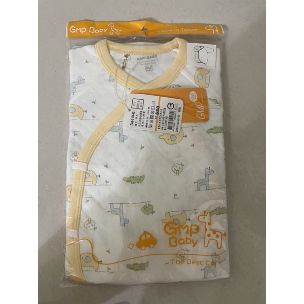 【GMP Baby、哈哈熊】全新未拆嬰兒上衣、純棉、開襟綁帶上衣、嬰兒小和服