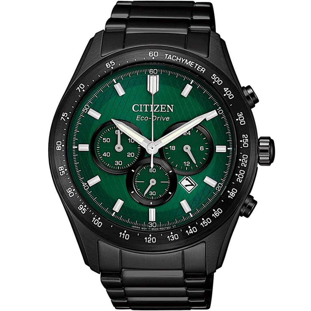 CITIZEN 星辰 亞洲限定款 鋼錶黑x綠 CA4455-86XE 光動能【Watch On-line Store】