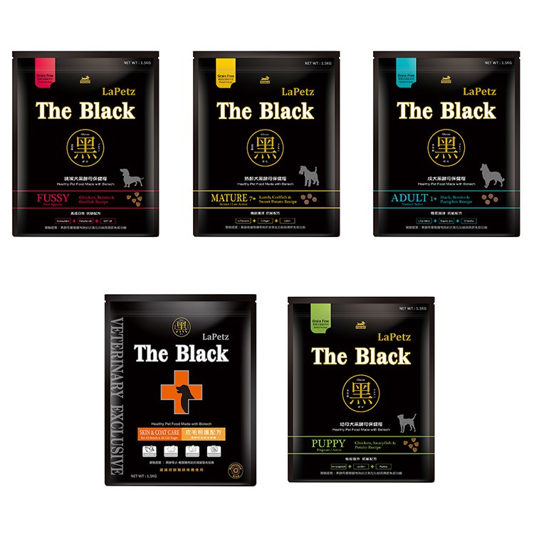 【LaPetz 樂倍】The Black全新黑酵母無穀保健狗糧 1.5kg / 5kg