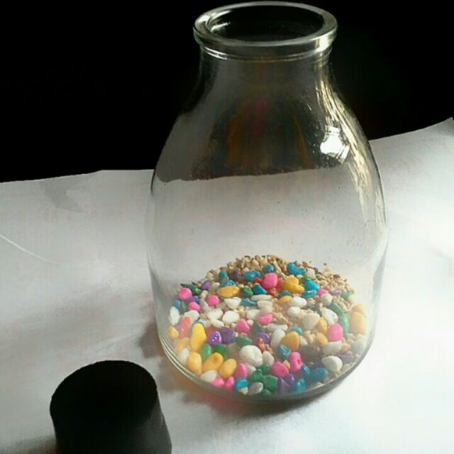 小魚缸 蘭花瓶 透明玻璃材質 附贈彩色石 植物罐 玻璃瓶現貨