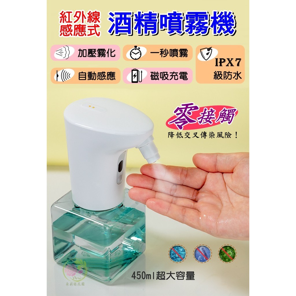 (充電式/450ml大容量)酒精噴霧 酒精瓶 消毒機 自動感應洗手機洗手機 酒精消毒機 乾洗手
