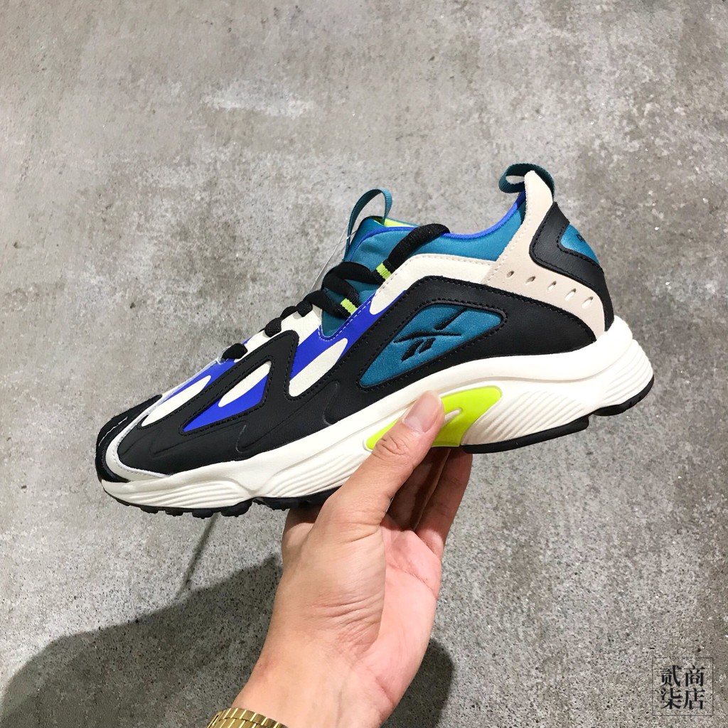 (貳柒商店) Reebok DMX Series 1200 LT 男款 黑籃 老爹鞋 奶油底 復古 DV7540