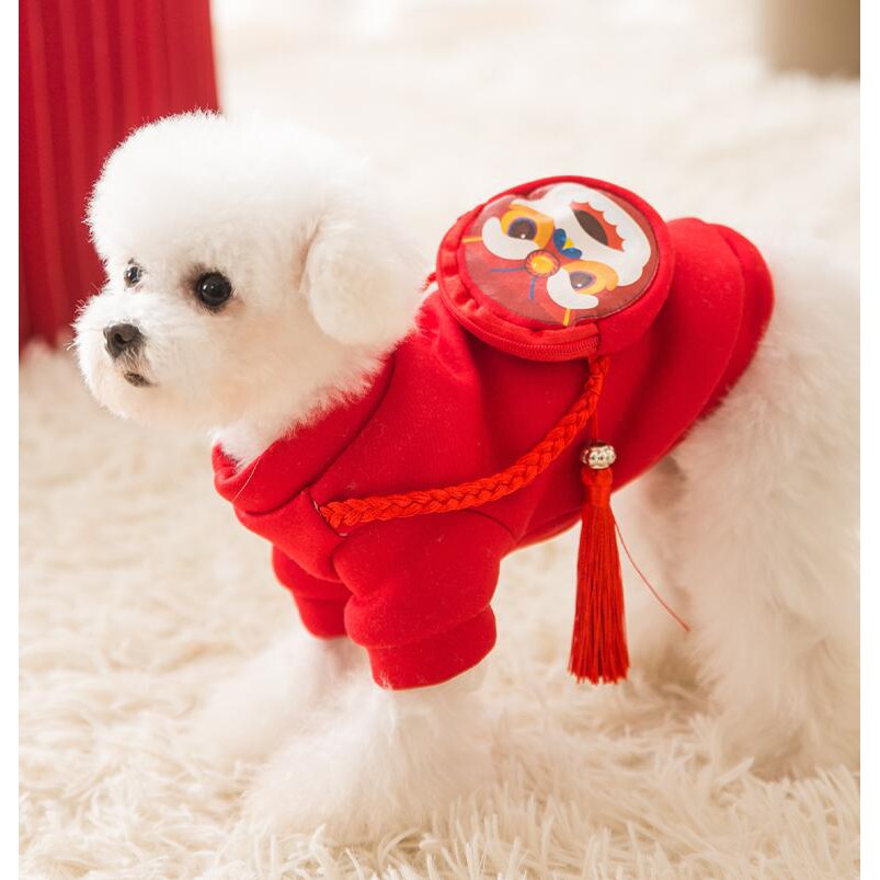 新年招財寵物衣服狗狗貓咪泰迪貓貓小型犬冬季博美比熊喜慶秋冬裝 寵物 蝦皮購物