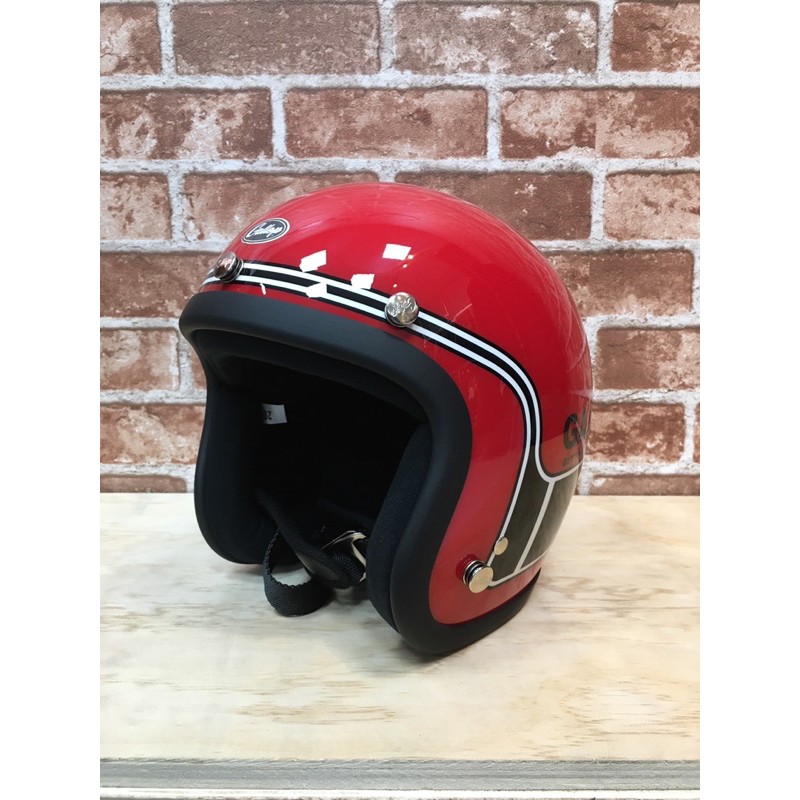【Biker Shop】GALLOP 3/4 復古帽 馬赫 半罩帽 雙D扣 偉士 美式 手工車 紅色 台灣現貨