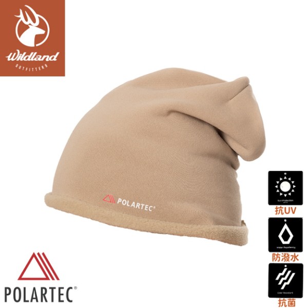 【Wildland 荒野 中性 Polartec PSP 彈性保暖帽《卡其》】P2025/針織帽/毛帽/登山滑/悠遊山水