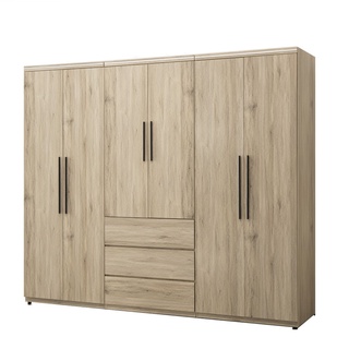 艾薇拉橡木色7.5尺X6.5尺衣櫃 艾薇拉橡木色2.5尺衣櫥 YD米恩居家生活