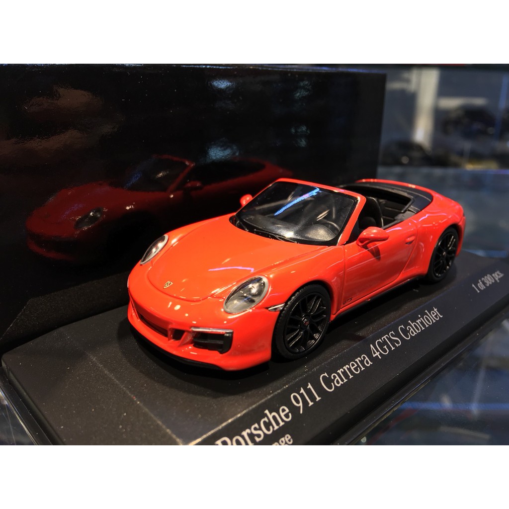 吉華科技@MINICHAMPS Porsche 911 Carrera 4GTS Cabriolet 橘色 1/43
