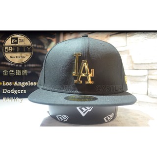 New Era MLB LA Dodgers Gold Metal 洛杉磯道奇隊金色鐵牌全封尺寸帽