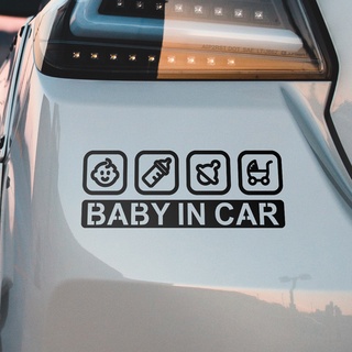 BABY IN CAR 鏤空車貼 車內有寶寶 嬰兒童後車窗提示貼