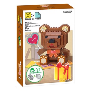 聚聚玩具【正版】OXFORD BLOCK 創意主題積木-禮物小熊 OX94205