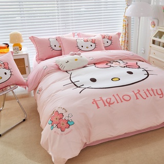 精梳純棉 Hello Kitty 正版授權 平行輸入 可愛 床包組 鬆緊帶 床墊 床包 可訂製 兩用被組 鋪棉用被