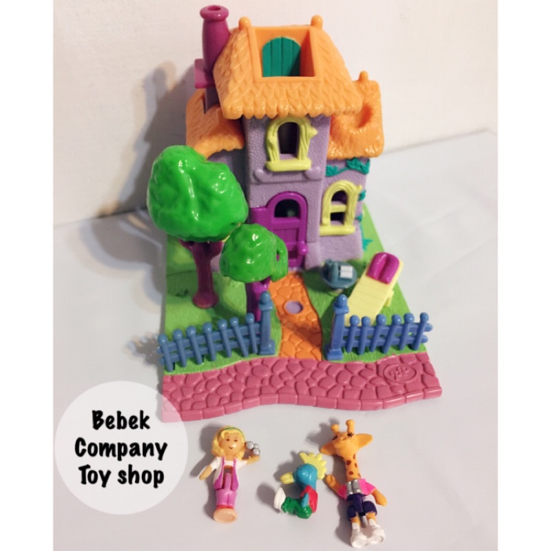 絕版玩具 1990s bluebird Polly pocket 口袋芭莉 房子 附人偶 娃娃 齊全