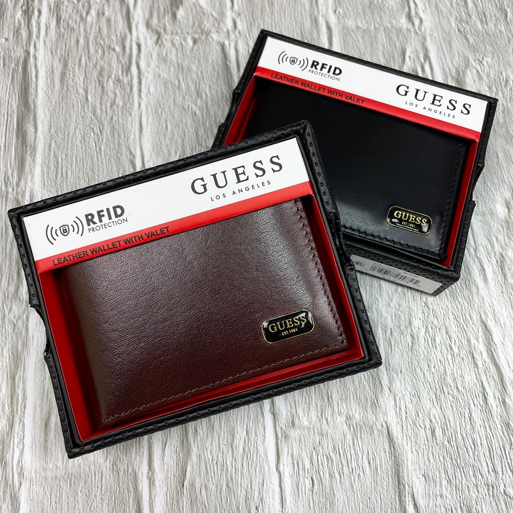 GUESS 皮夾 現貨 黑色 紅棕  實用 皮革 卡夾 短夾 錢包 生日禮物 送禮 禮盒 #8626