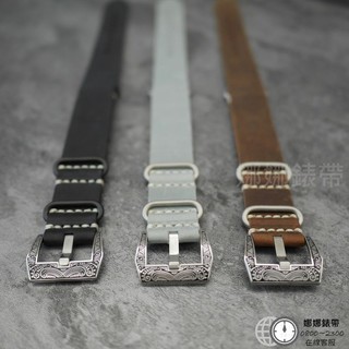 娜娜錶帶 快速出貨 手工復古牛皮錶帶 男款真皮錶帶 北約20mm 22mm 24mm 26mm瘋馬皮NATO