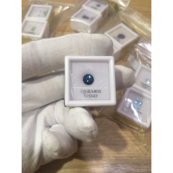 Aqua Jewelry 天然倫敦藍托帕石(Topaz）裸石切割戒面（6mm）彩色寶石裸石批發