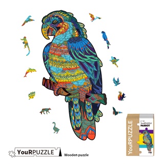 YouRPUZZLE 台灣現貨 鸚鵡拼圖 檢驗合格木質動物拼圖 不規則木製拼圖 精美設計外盒