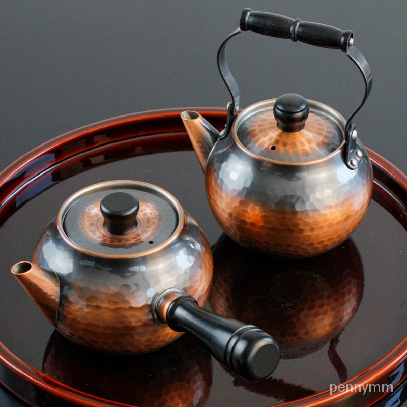 銅壺 純銅 竜頭 八仙が海を渡る水筒 急須9