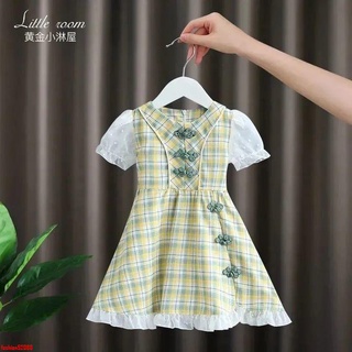 熱銷款女童洋裝 兒童洋裝童裝女童2020新款連身裙 連衣裙夏裝改良格子小女孩公主裙夏季兒童旗袍裙