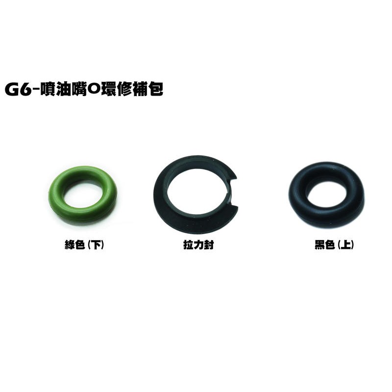 G6-噴油嘴O環修補包【SR30GK、SR30GL、SR30FA、SR30GH、SR30GJ、SR30GD、油封】