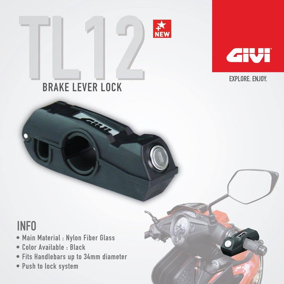 瀧澤部品 義大利 GIVI TL12  把手煞車鎖  機車 重機 摩托車 大鎖 碟煞鎖 手把鎖 通勤 防偷防盜 鑰匙鎖