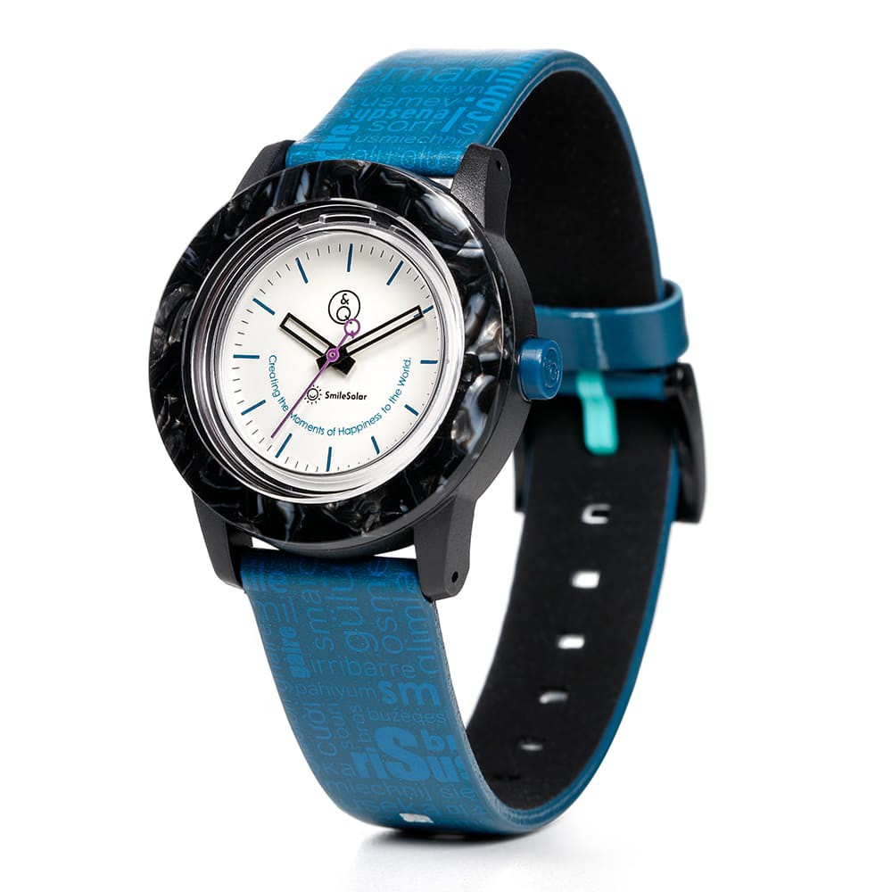 Q&Q SmileSolar 巴賽爾系列太陽能手錶-靛黑藍