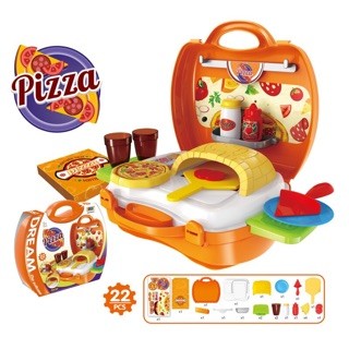 《Tomo屋》扮家家酒 手提箱 披薩玩具組 PIZZA 玩具 桌遊BOWA(寵物 恐龍彩泥 醫具 企鵝破冰 双人對打)