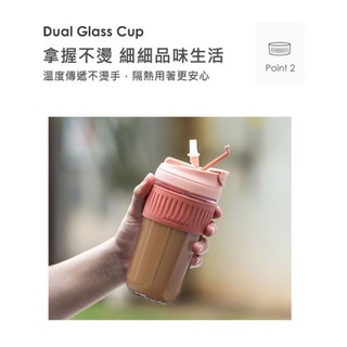 【ErrorShop】🖤現貨🖤樂扣 LOCK歐風兩用耐熱玻璃隨行杯500ML(附吸管) 車用手持杯咖啡杯臺灣公司貨