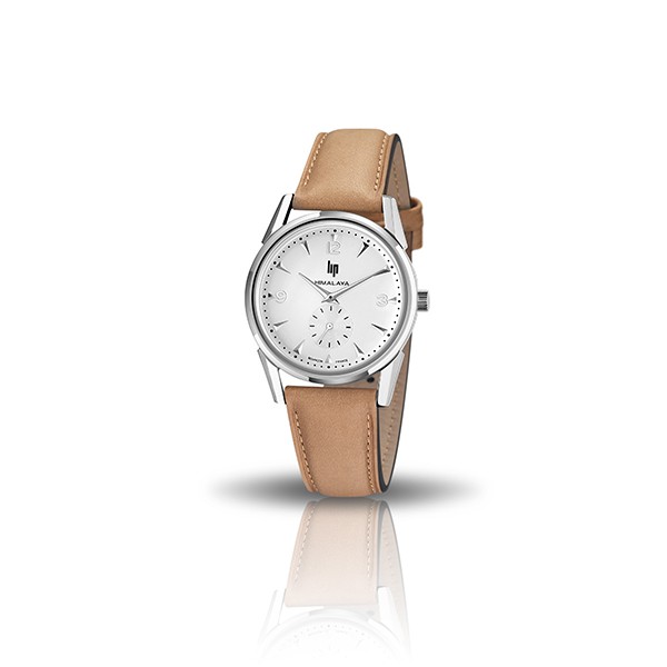 【lip】Himalaya時尚精緻皮革石英腕錶-卡其棕/671054/台灣總代理公司貨享兩年保固