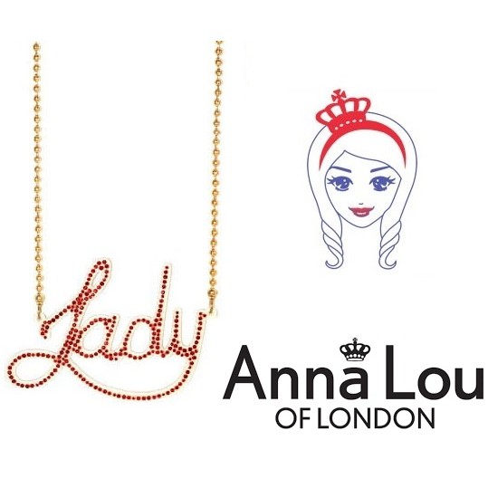 Anna Lou OF LONDON 倫敦品牌 Lady 女爵水晶項鍊 白色X紅色
