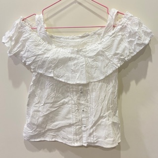日本帶回 E hyphen world gallery 正品 露肩一字領襯衫