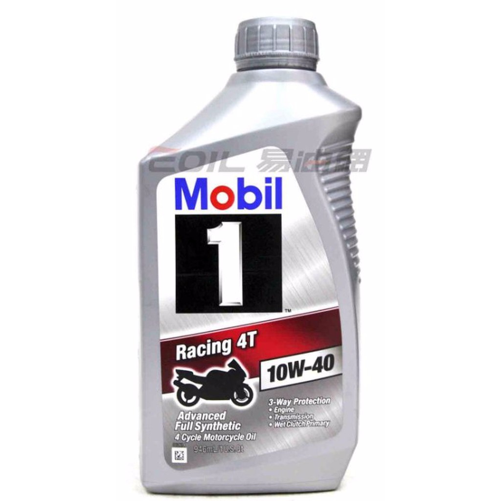 【易油網】MOBIL 1 10W40 RACING 4T 全合成四行程(機車)摩托車機油